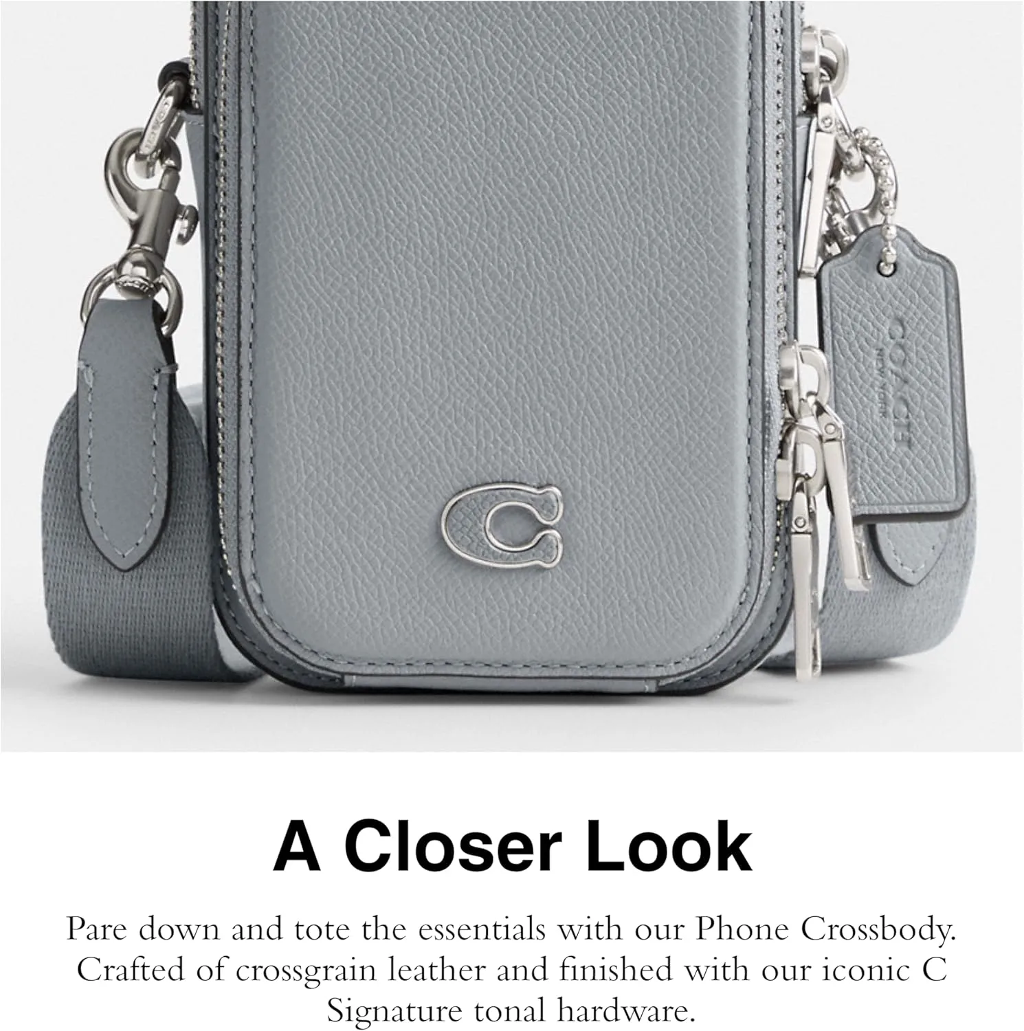 Coach Men's Phone Crossbody Bag in Crossgrain Leather