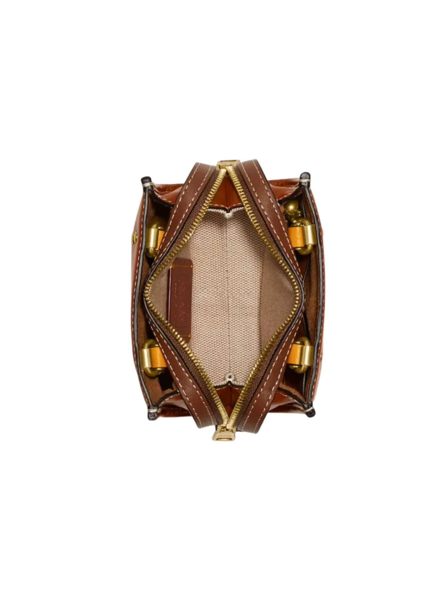 Coach Rogue 12 In Signature Textile Jacquard Crossbody Cocoa Burnished Amber