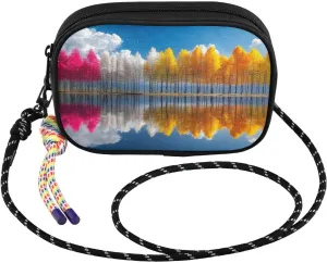 Colorful Birch Tree Landscape Small Crossbody Bags for Women Cell Phone Purses Shoulder Bag Handbag with Adjustable Strap