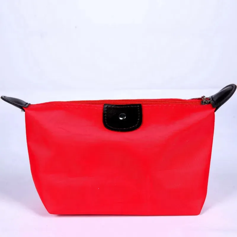 Colorful Waterproof Dumpling Cosmetic Bag for Women - Mini Portable Makeup Tote