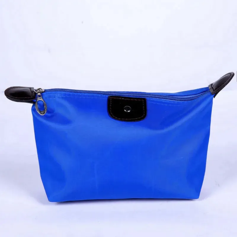 Colorful Waterproof Dumpling Cosmetic Bag for Women - Mini Portable Makeup Tote