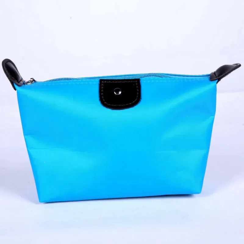 Colorful Waterproof Dumpling Cosmetic Bag for Women - Mini Portable Makeup Tote