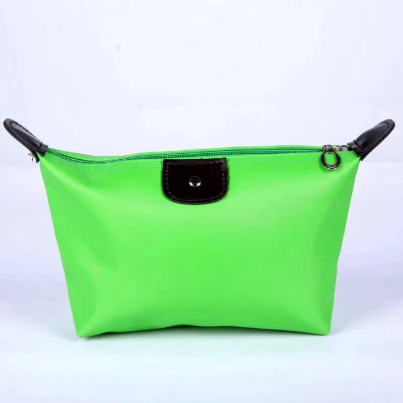 Colorful Waterproof Dumpling Cosmetic Bag for Women - Mini Portable Makeup Tote