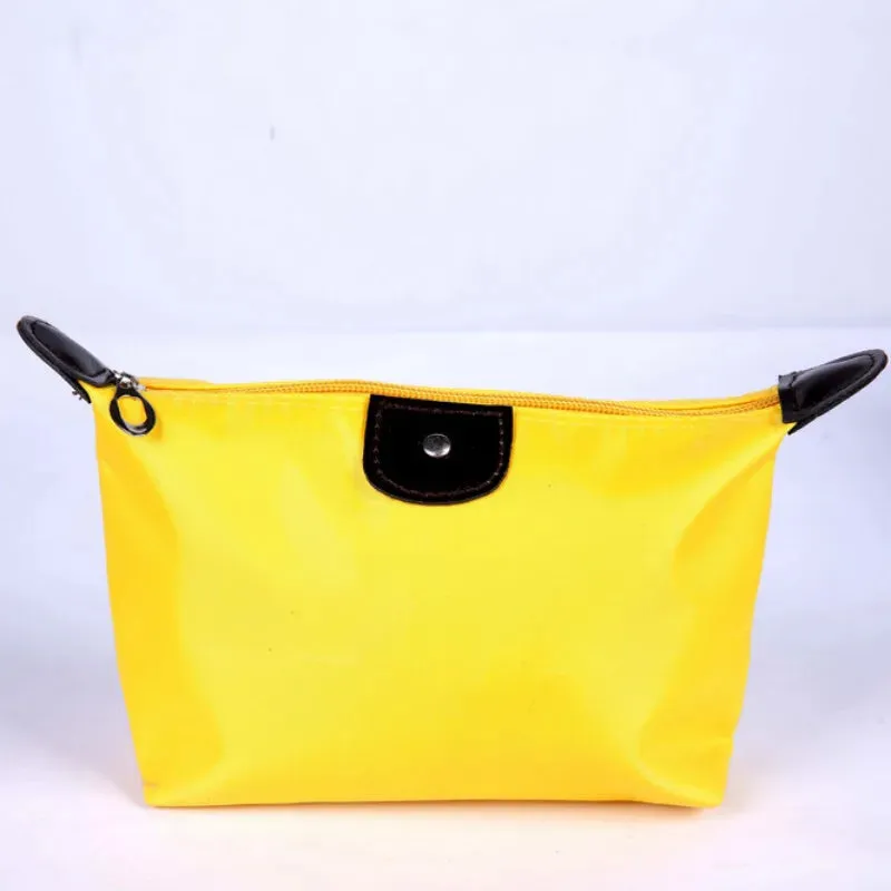 Colorful Waterproof Dumpling Cosmetic Bag for Women - Mini Portable Makeup Tote