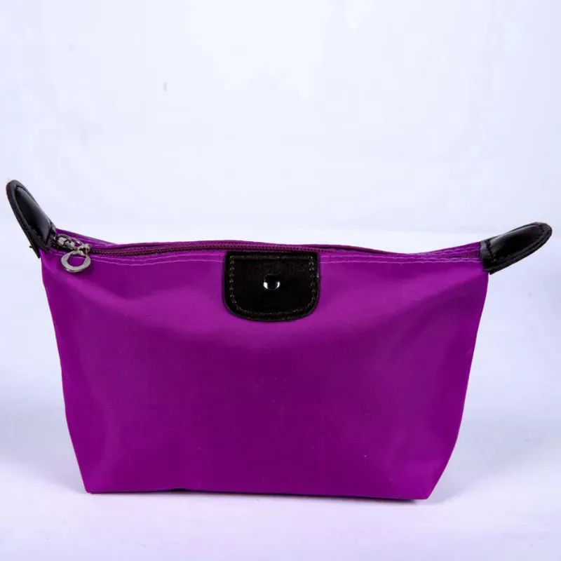 Colorful Waterproof Dumpling Cosmetic Bag for Women - Mini Portable Makeup Tote