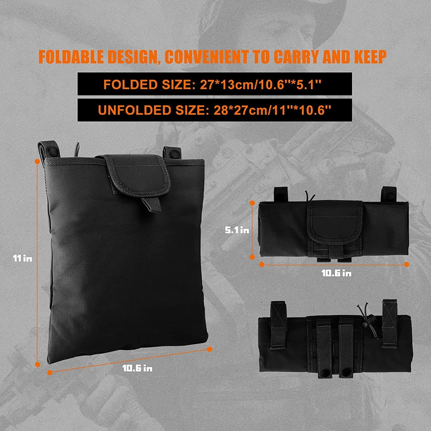 Compact Paintball Airsoft Hunting Gear Folding Ammo Recycling Bag