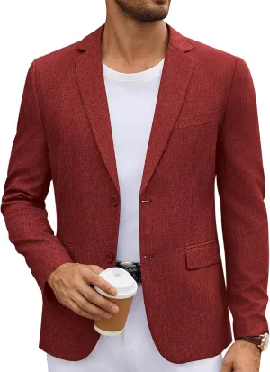 COOFANDY Men's Casual Blazer Lightweight Unlined Sport Coat Regular Fit Two Button Suit Jacket