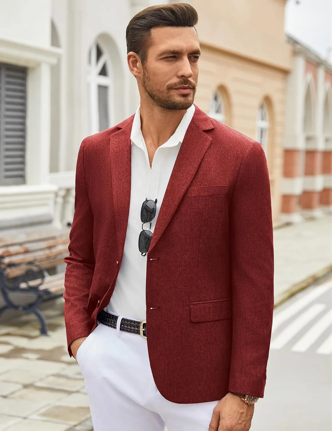 COOFANDY Men's Casual Blazer Lightweight Unlined Sport Coat Regular Fit Two Button Suit Jacket