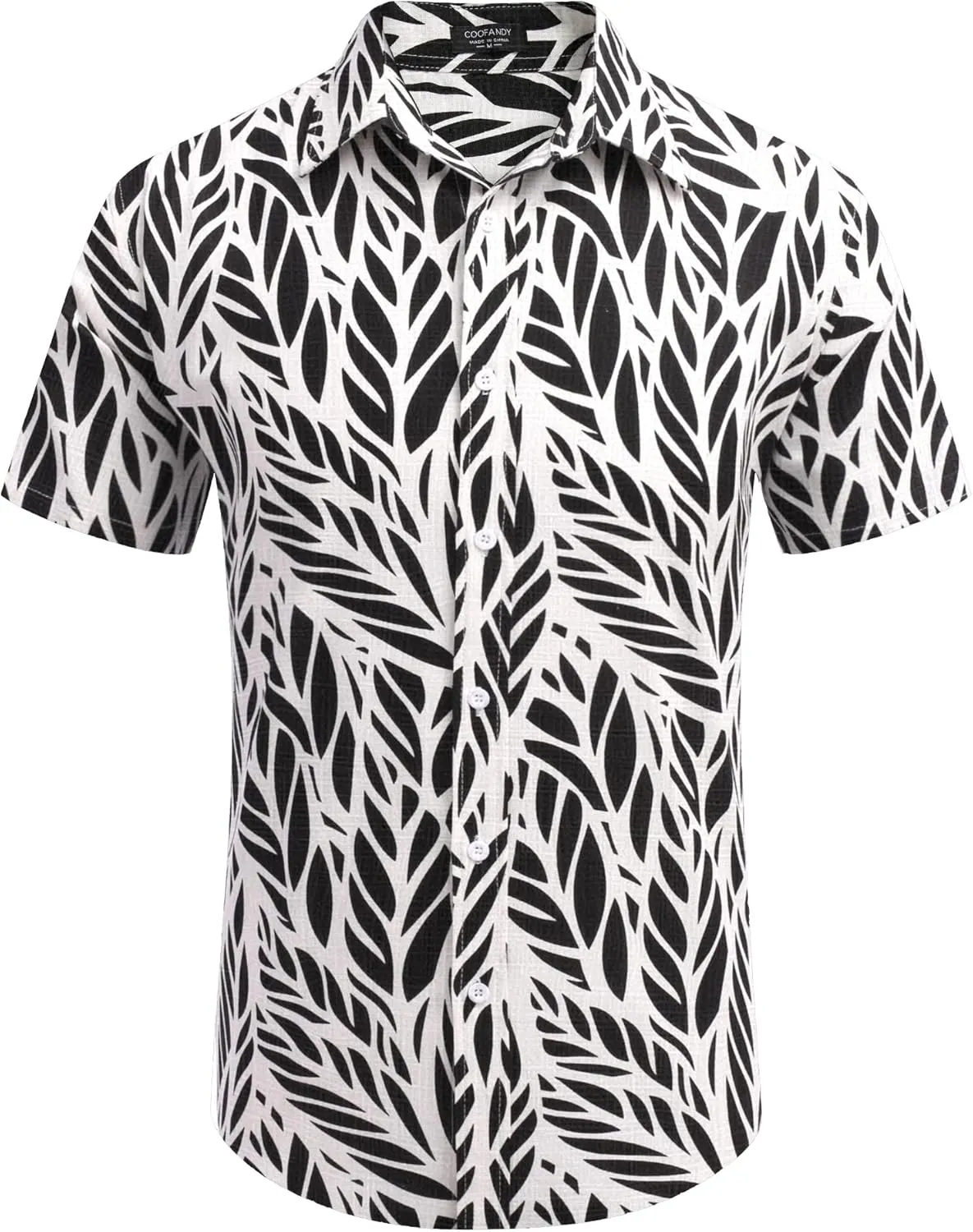 COOFANDY Men's Linen Casual Short Sleeve Shirt Button Down Summer Beach Wedding Shirts