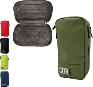 COR Surf Compact Toiletry Travel Bag Hanging, Premium Mens and Women Dopp Kit for Travel | Waterproof with 4 Separate Compartments and Waterproof Zippers (Dark Green)
