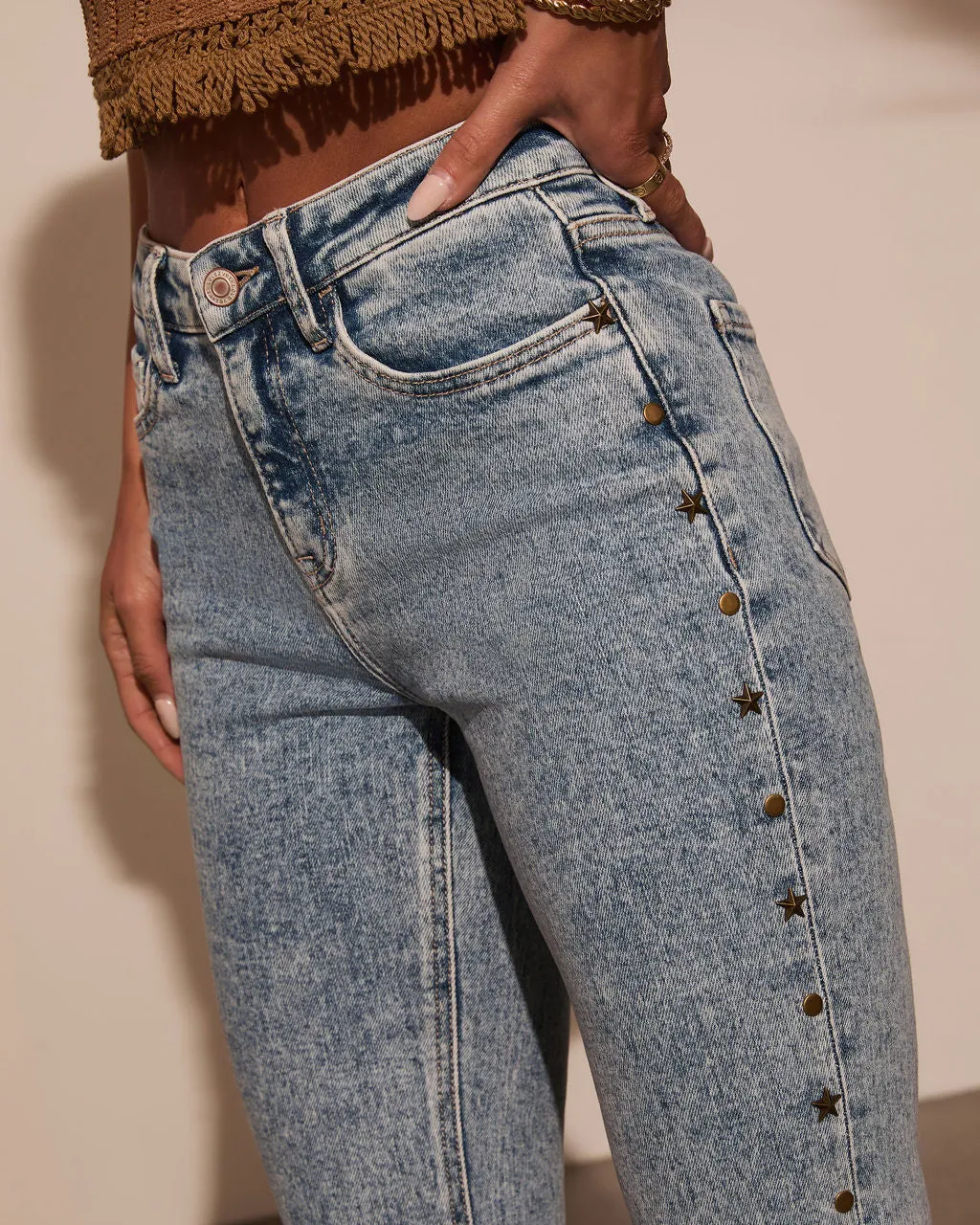 Coralyn Embellished Straight Leg Jeans