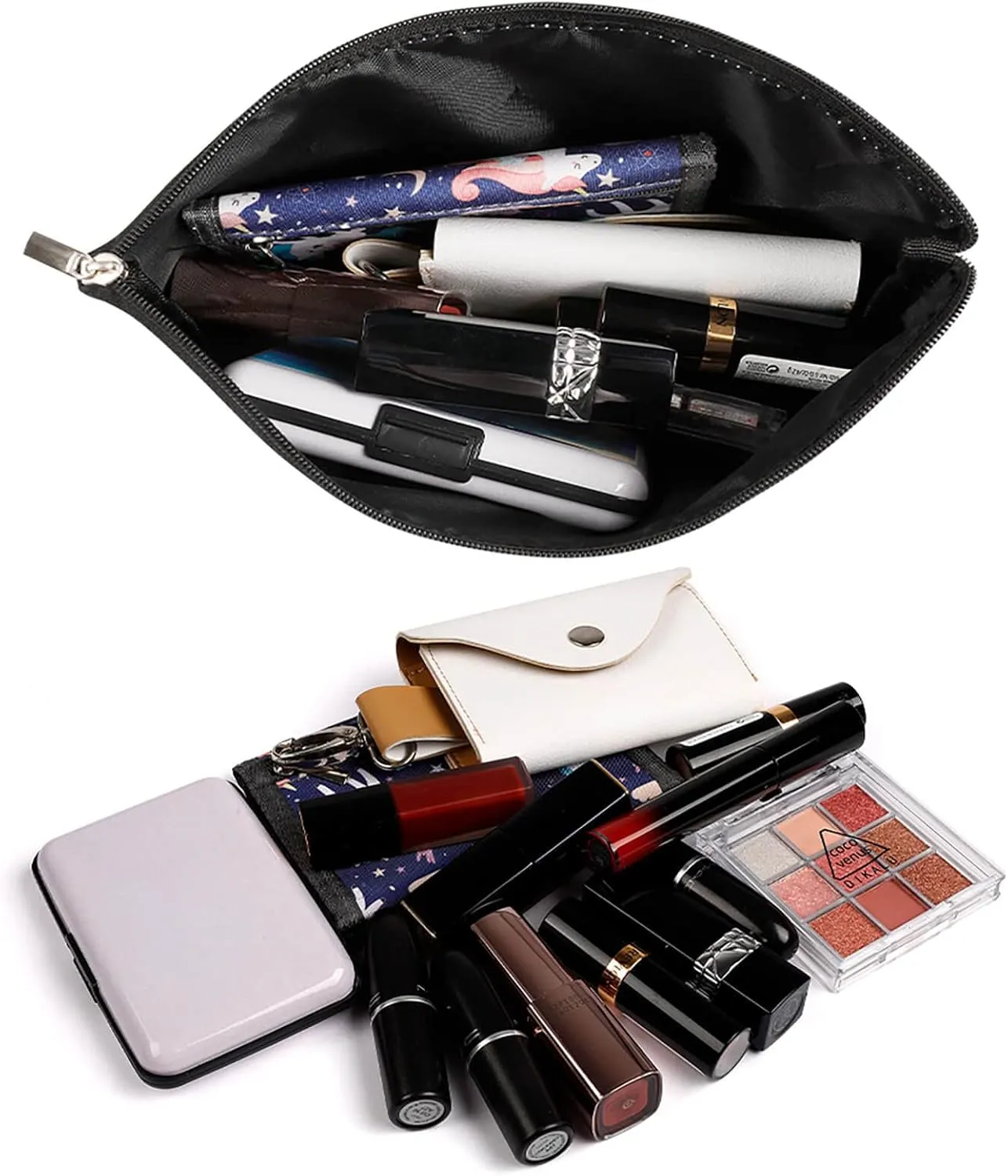 Cosmetic Bag Makeup Bags for Women Portable Makeup Bag Navy Spaceship Pattern Makeup Case Travel Toiletry Bag for Travel Accessories