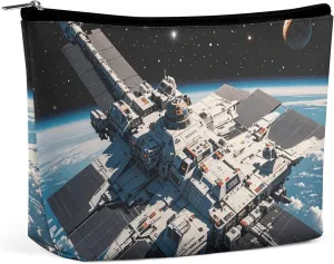 Cosmetic Bag Makeup Bags for Women Portable Makeup Bag Navy Spaceship Pattern Makeup Case Travel Toiletry Bag for Travel Accessories