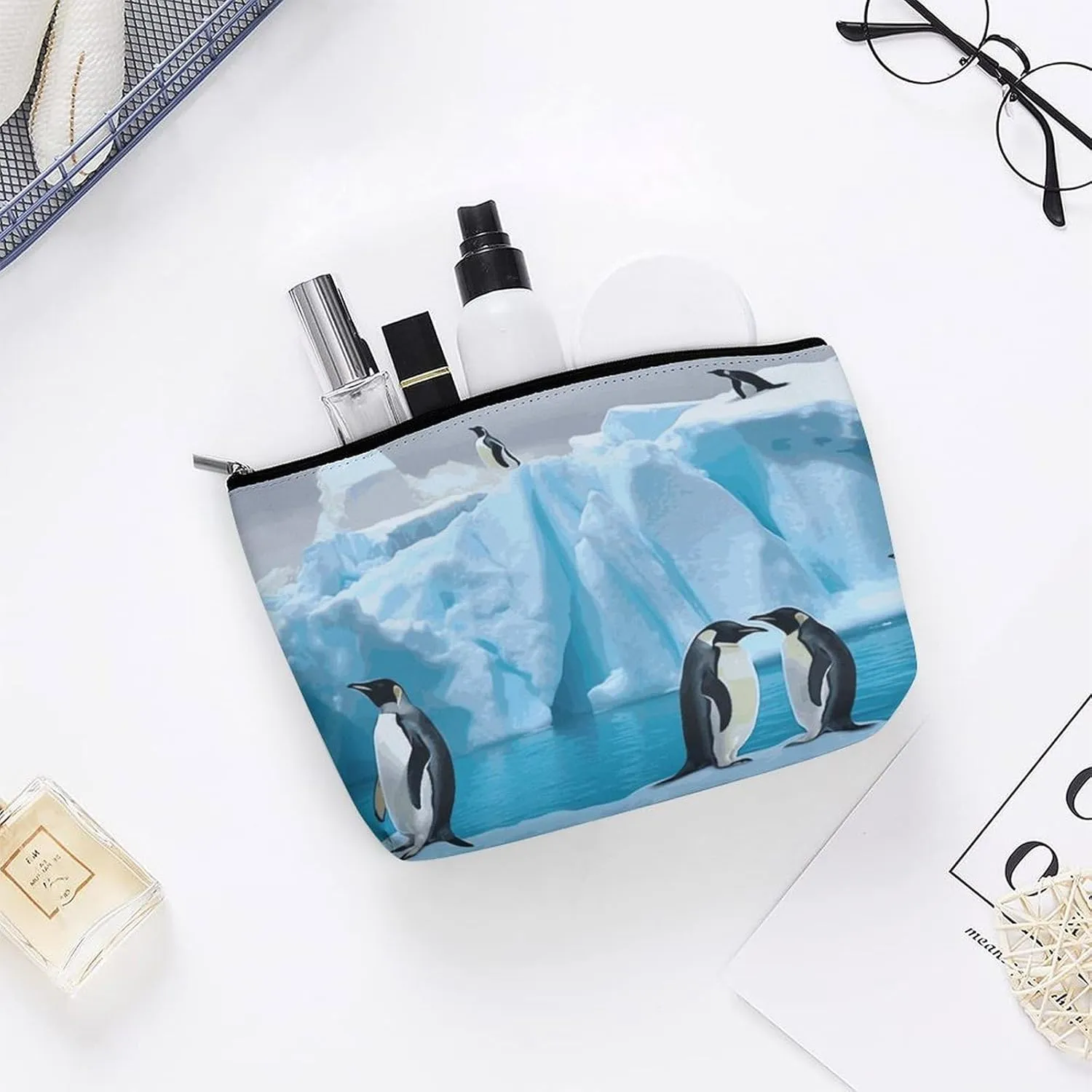 Cosmetic Bag Makeup Bags for Women Portable Makeup Bag The Iceberg Makeup Case Travel Toiletry Bag for Travel Accessories