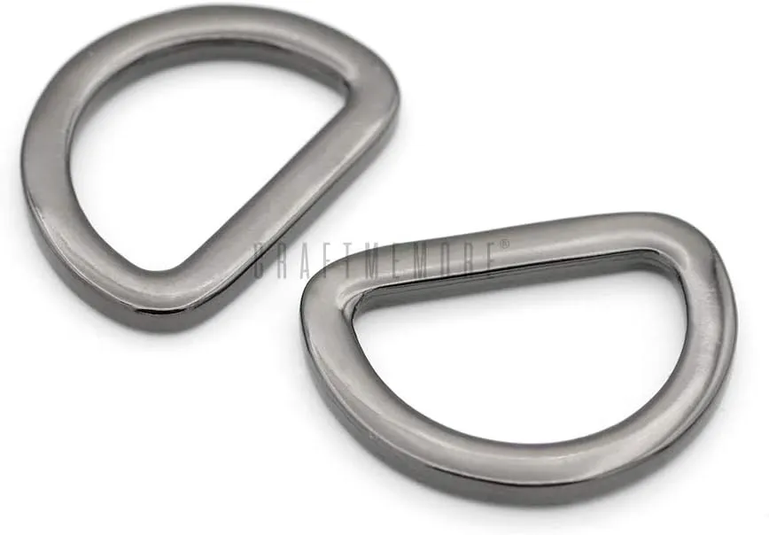 CRAFTMEMORE D Rings Purse Loop Flat Metal D-Ring Heavy Duty Findings for Craft Bag Belt 10 Pack PTDF