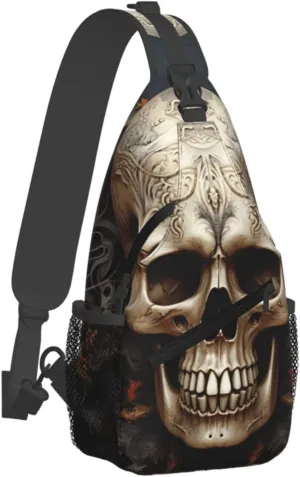 Crossbody Bag for Women Men Skulls_77921639 Chest Bag Crossbody Sling Bag Adjustable Shoulder Bag