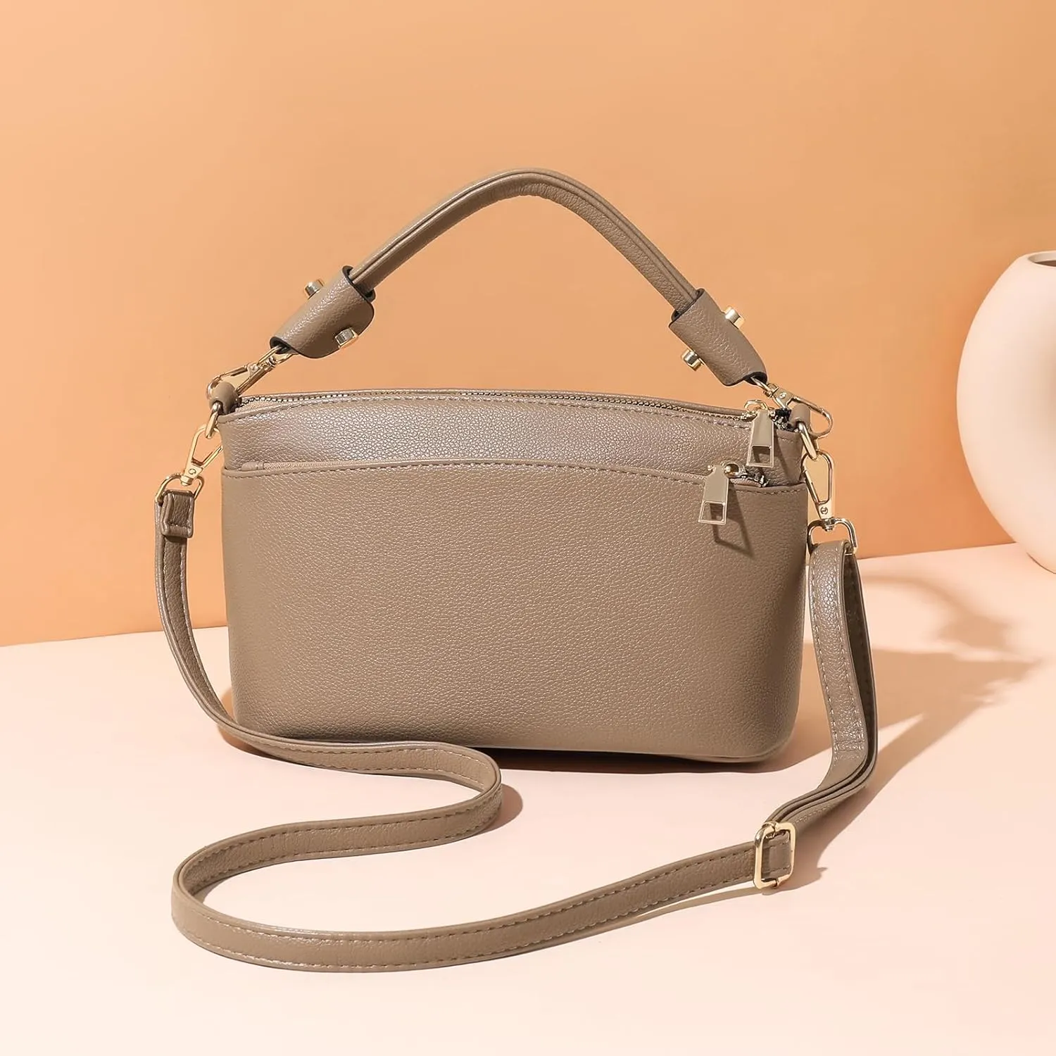 Crossbody Bag for Women, Vegan Leather Top Handle Handbags Small Shoulder Purse