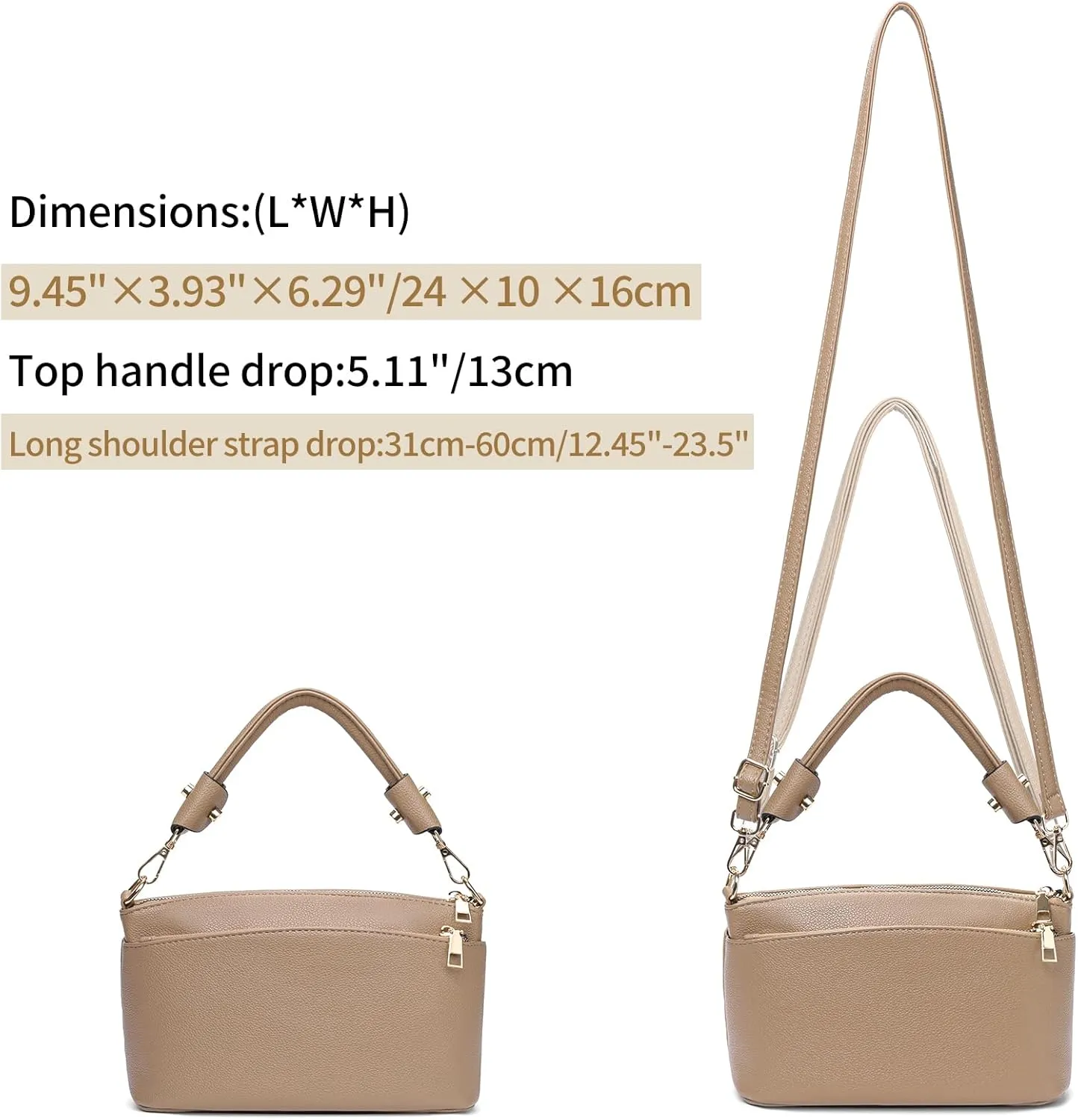 Crossbody Bag for Women, Vegan Leather Top Handle Handbags Small Shoulder Purse