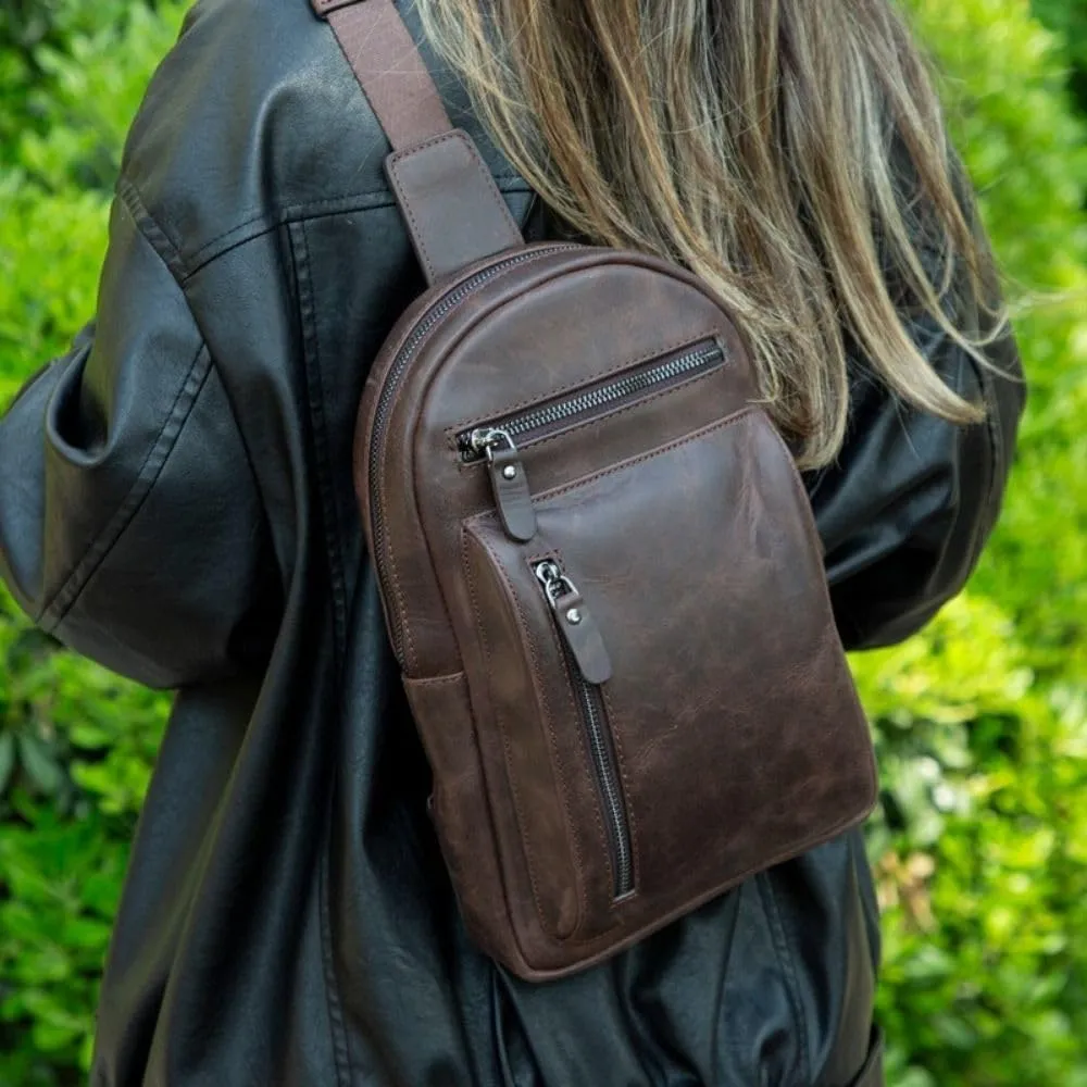 Crossbody Bag for Women with Adjustable Strap, Multi-Pocket Organizer – Stylish Genuine Leather Front & Back Purse, Phone Pocket, Suede inner Lining – Hands-Free Travel Bag