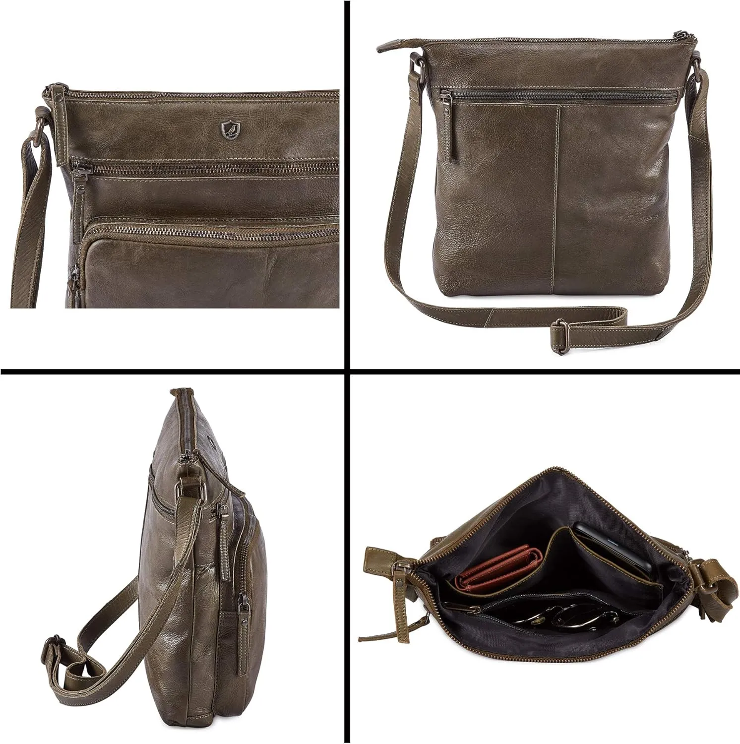 Crossbody Bags for Women Real Leather Purse Handmade Vintage Crossover Shoulder Pocketbook