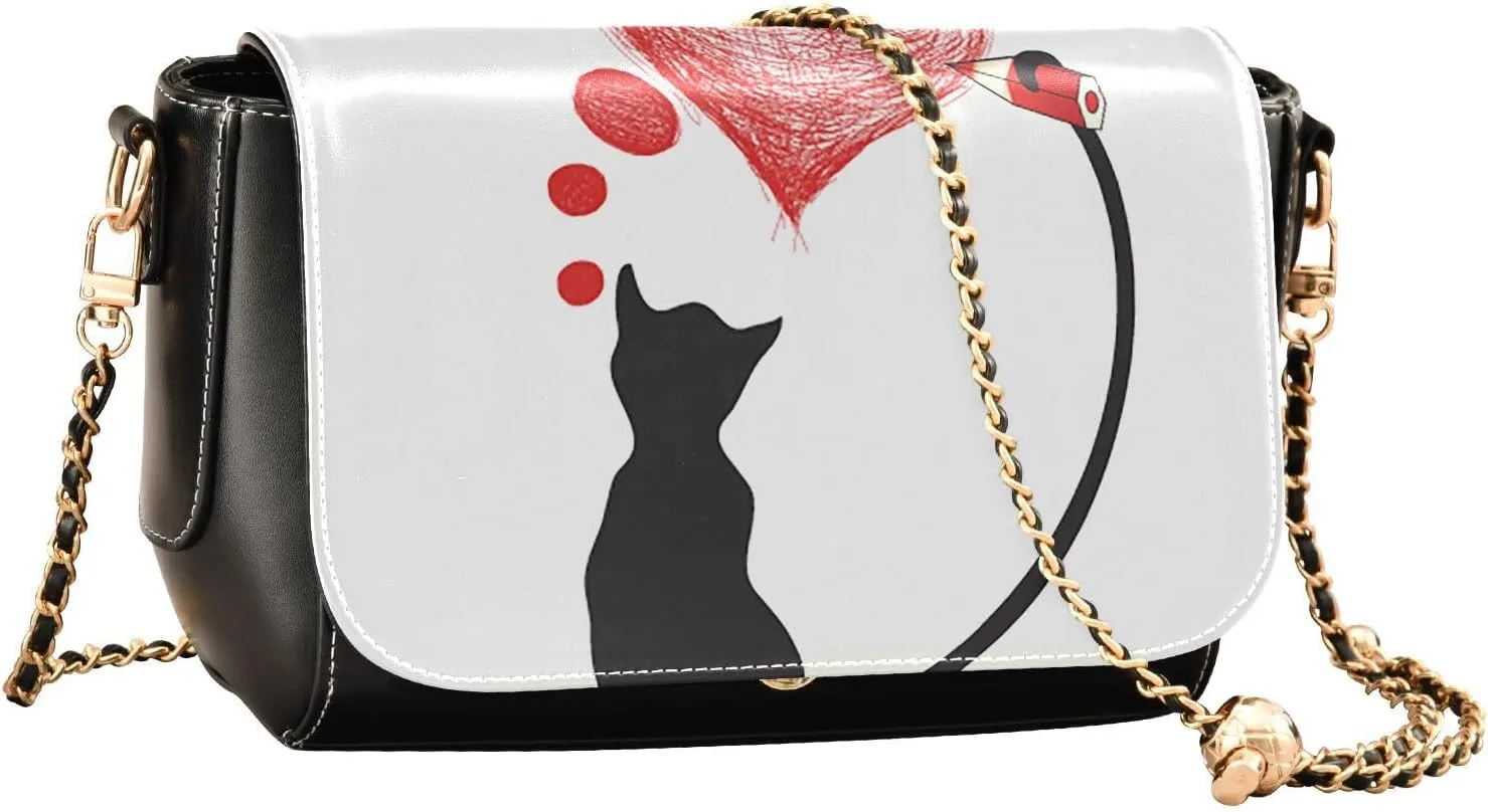 Crossbody Bags for Women Trendy Women's Black Shoulder Bag Small PU Leather Flap Cross Body Bag Handbags