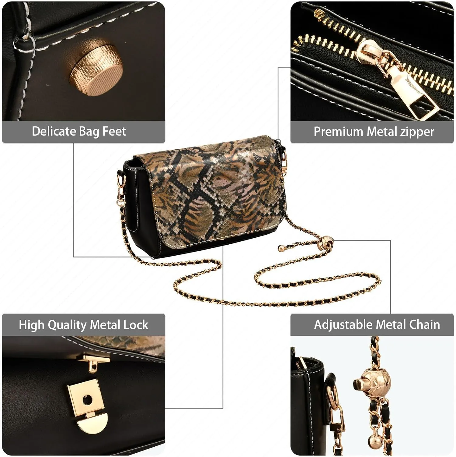 Crossbody Handbag PU Leather Shoulder Bag Sturdy Travel Pouch Compact Chic Bag for Women Everyday Use
