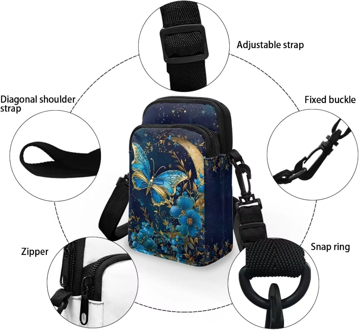 Crossbody Purses for Women with Adjustable Strap Mini Over Shoulder Handbag Purse Wallet Phone Bag