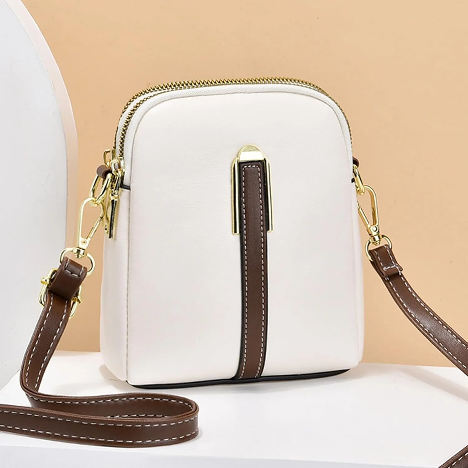 Crossbody Purses New Business Commuteuse Messenger Bag Casual Versatile Adjustable Strap Shoulder Bag (White, One Size)
