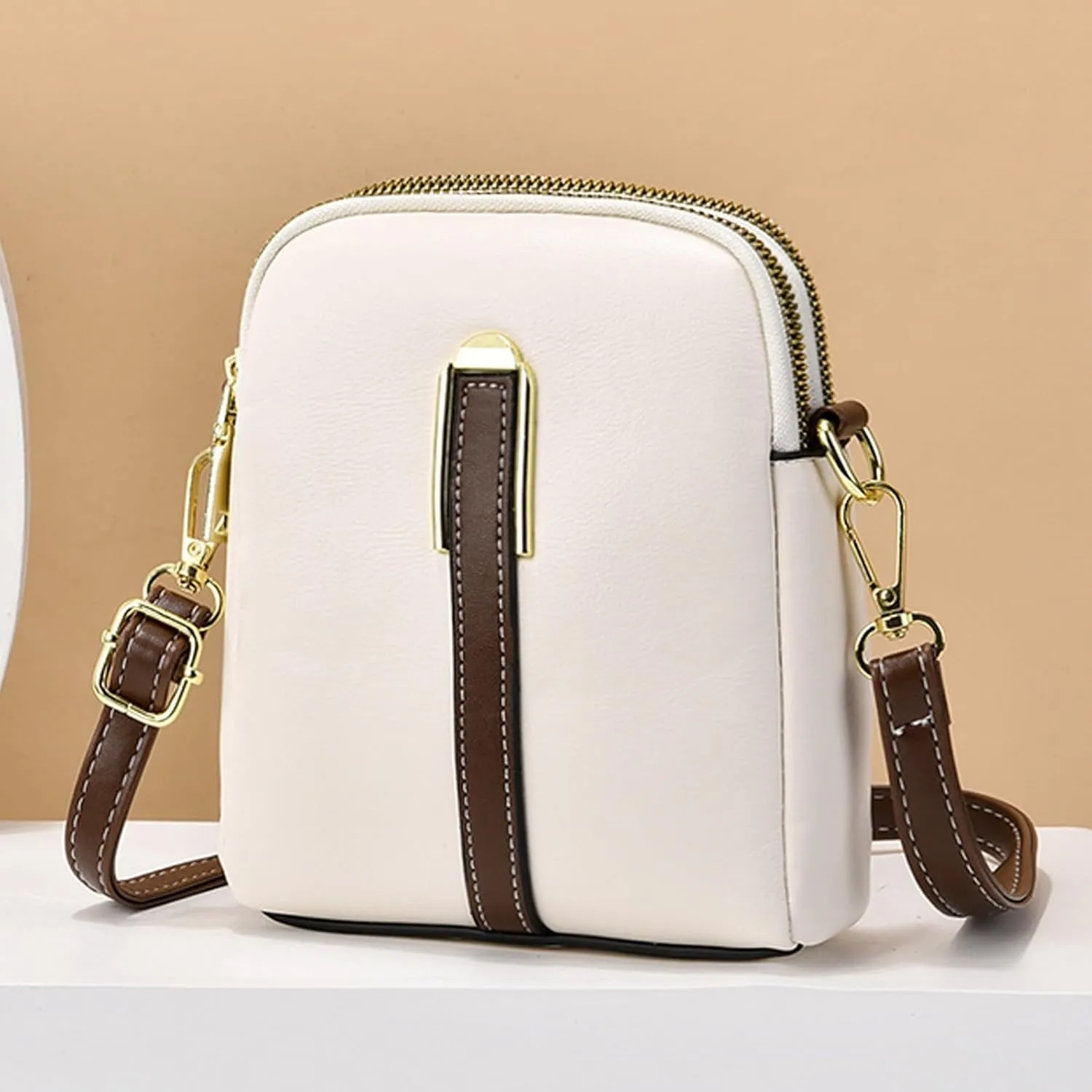 Crossbody Purses New Business Commuteuse Messenger Bag Casual Versatile Adjustable Strap Shoulder Bag (White, One Size)