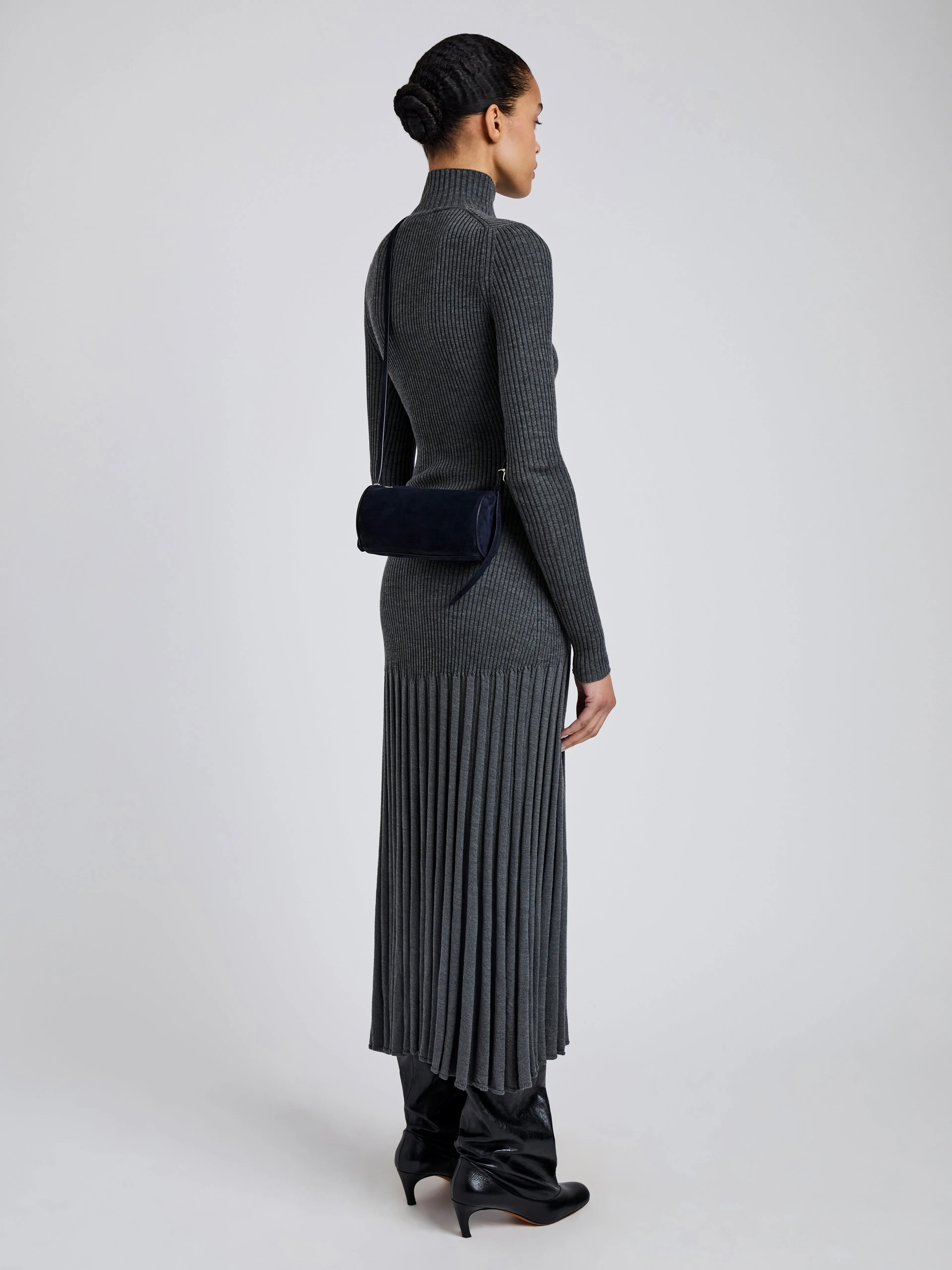 Crossbody Silo Bag in Suede
