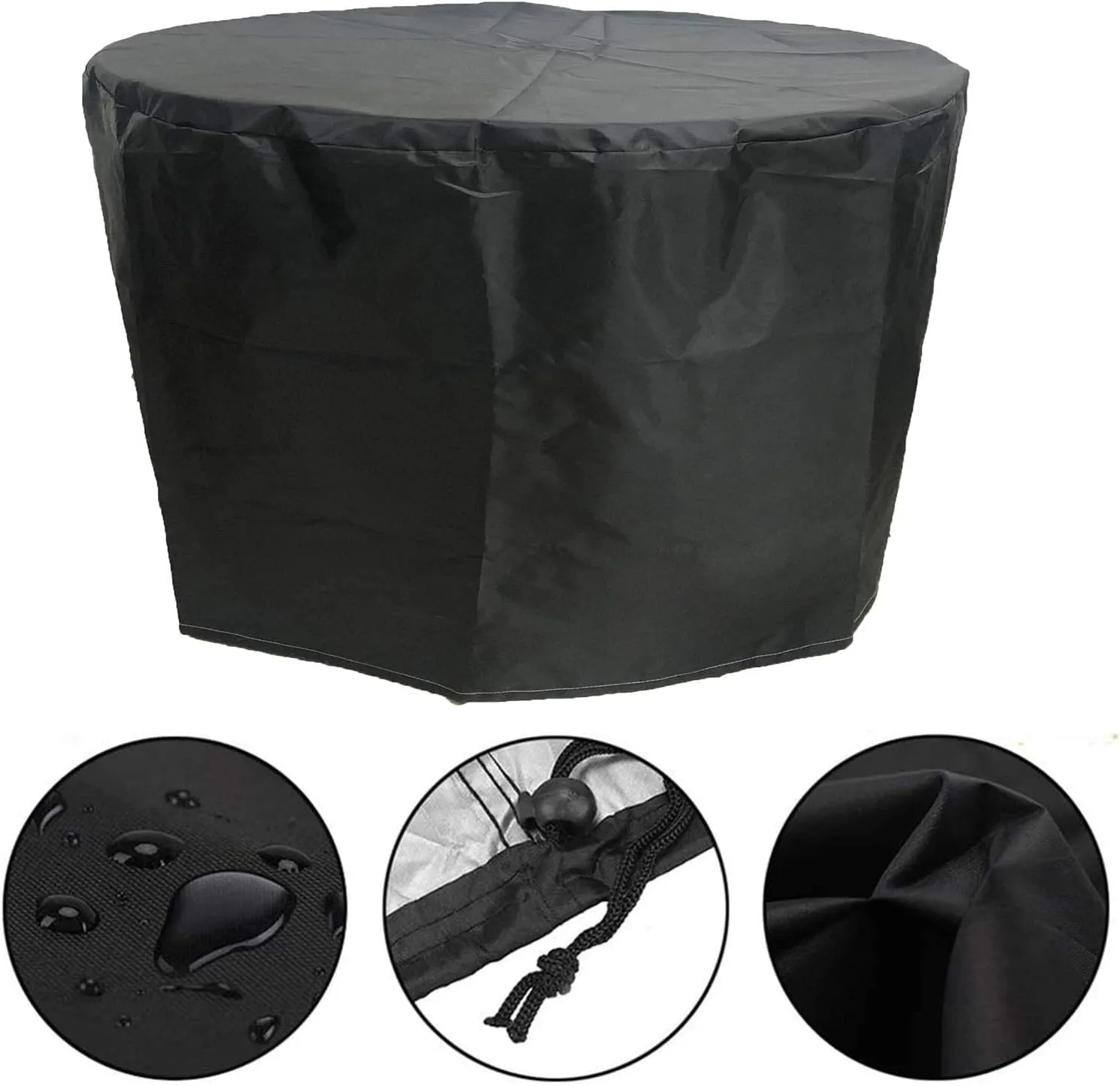 Cubierta Muebles Exterior 52x30in, Fundas para Muebles De Jardãn, Cubierta Redonda Mesa Jardín, Impermeable A Prueba Viento Anti-UV Patio Circular Exteriores, 420D Oxford