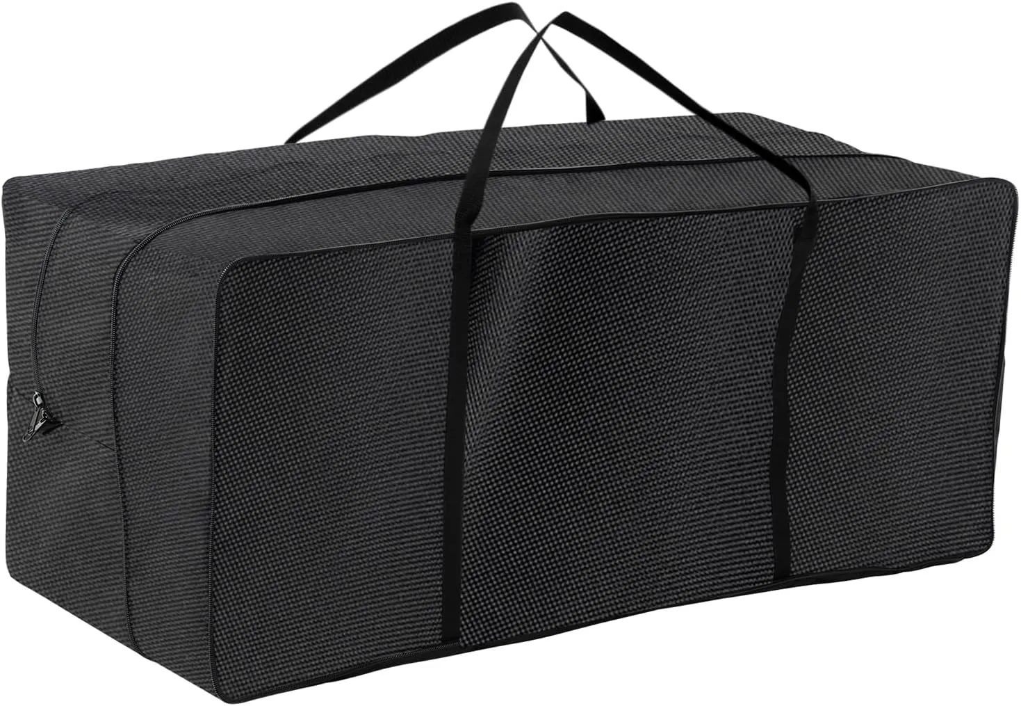 Cushion Storage Bag, Outdoor Patio Heavy Duty Upgrade Adjustable Storage Bag with Zipper and Handle, Black, Width Could Enlarged 8inch
