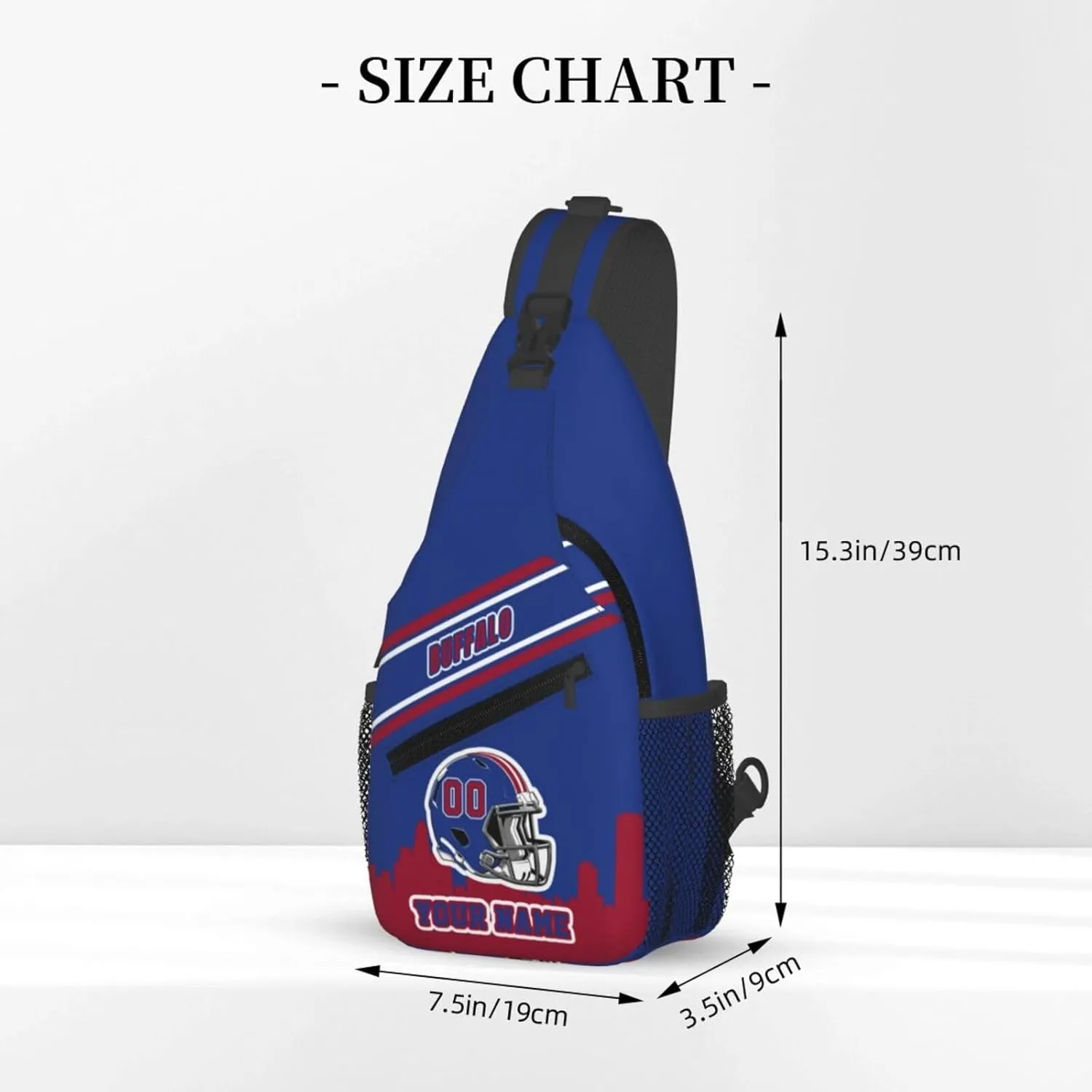 Custom Buffalo Sling Bag, Personalized Crossbody Bags For Men Women, Customize Name And Number Sling Shoulder Backpack For Travel Hiking Daypack Sports Outdoor