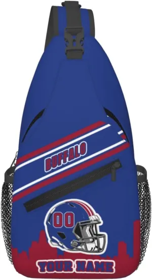 Custom Buffalo Sling Bag, Personalized Crossbody Bags For Men Women, Customize Name And Number Sling Shoulder Backpack For Travel Hiking Daypack Sports Outdoor