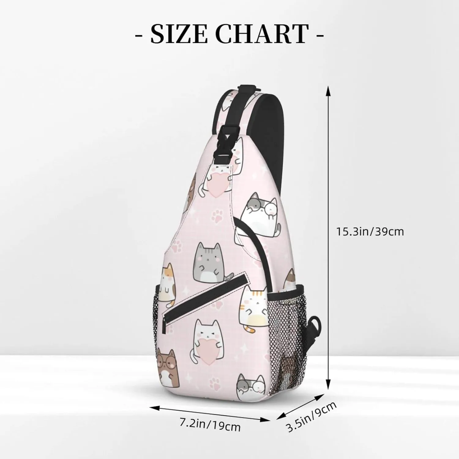 Cute Cat Sling Bag Crossbody Backpack Women Kawaii Present Outdoor Casual