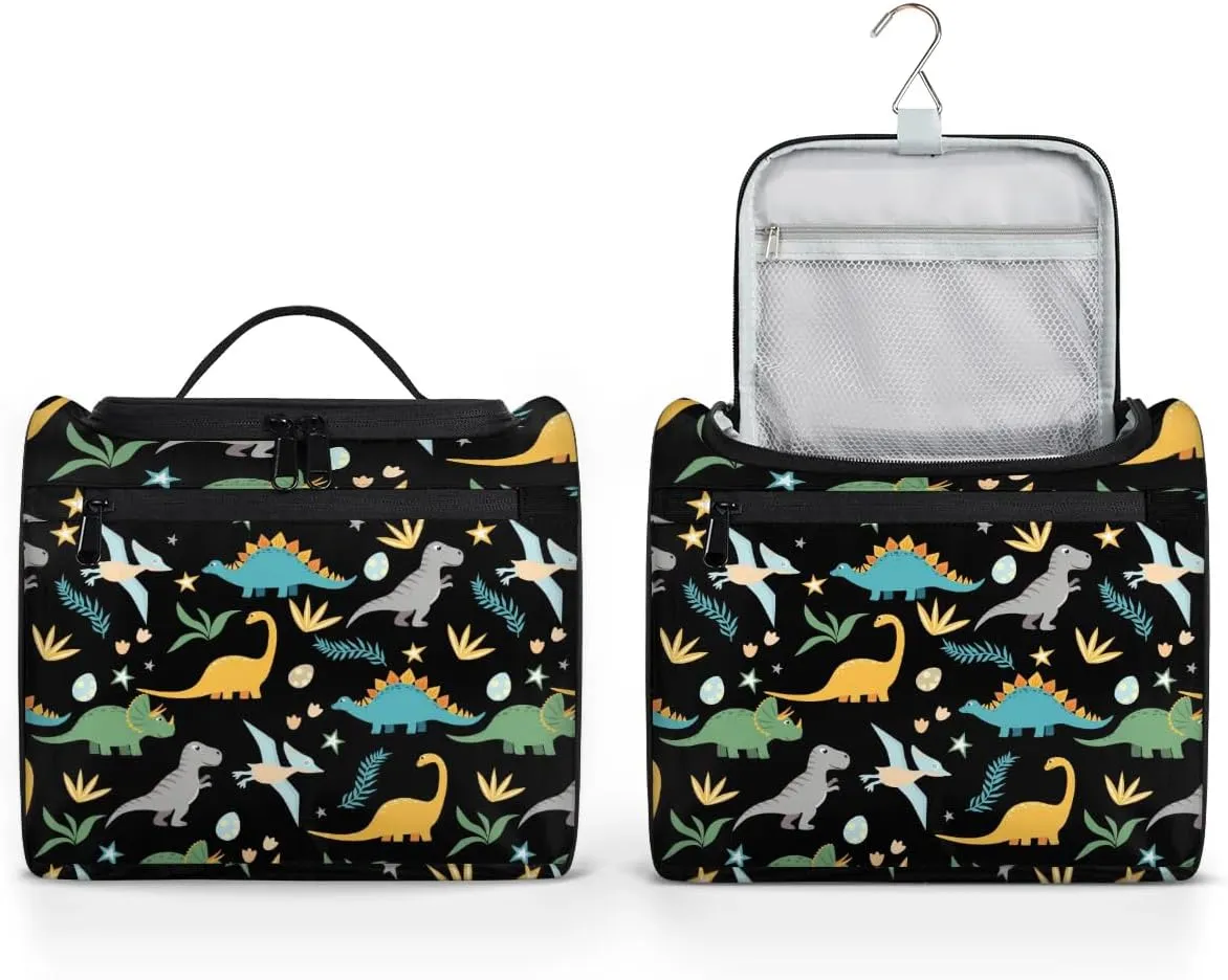 Cute Dinosaur Ancient Hanging Toiletry Bag Cosmetic Makeup Bag Travel Organizer for Accessories Toiletries Essentials Kit