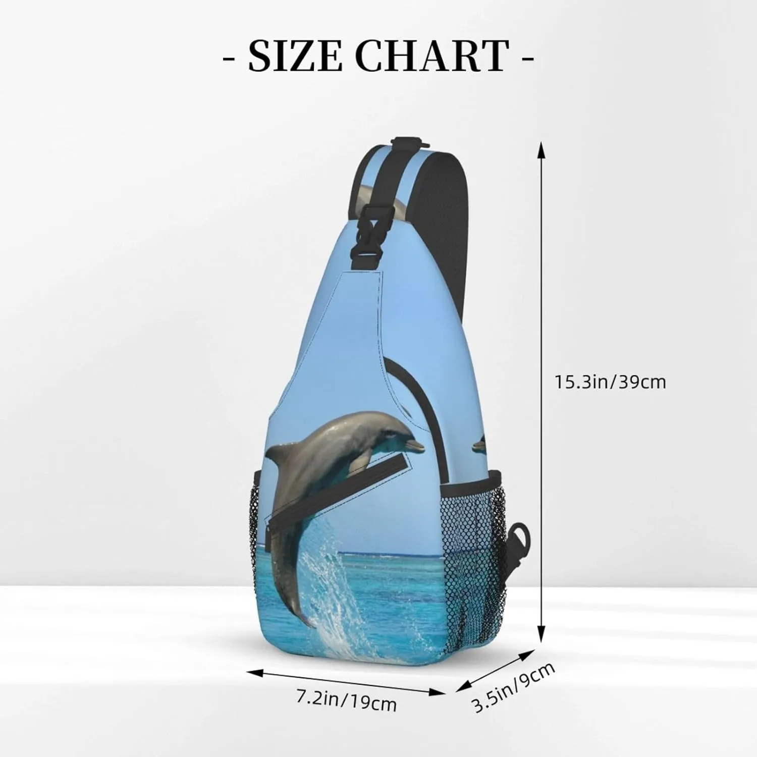 Cute Dolphin Crossbody Bag Dolphin Shoulder Bag Backpack Beach Sling Bag Chest Casual Daypack for Beach Outdoor