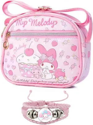 Cute Kitty Cat Crossbody Bag with Adjustable Shoulder Strap and Bracelet Charm Handbag Wallet Purse Shoulder Bag Coin Pouch