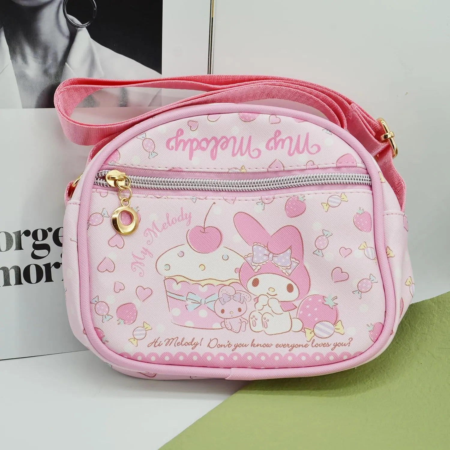 Cute Kitty Cat Crossbody Bag with Adjustable Shoulder Strap and Bracelet Charm Handbag Wallet Purse Shoulder Bag Coin Pouch