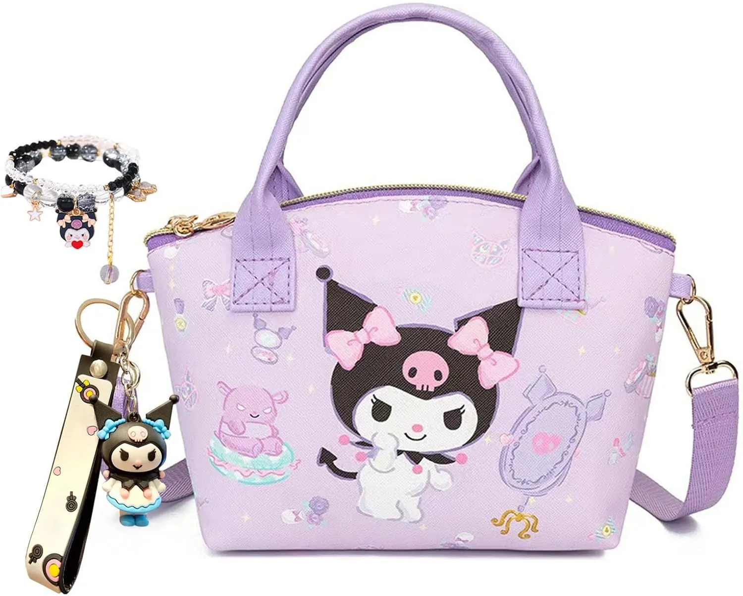 Cute Mini Crossbody Bag Purse, Handbag with Adjustable Shoulder Strap and Bracelet, Shoulder Bag for Women Girls