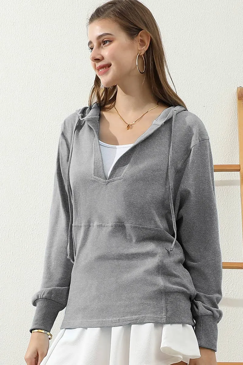 CWTTL1451_Basic Lightweight Pullover Hoodie Sweatshirt: AQUA / (M) 1