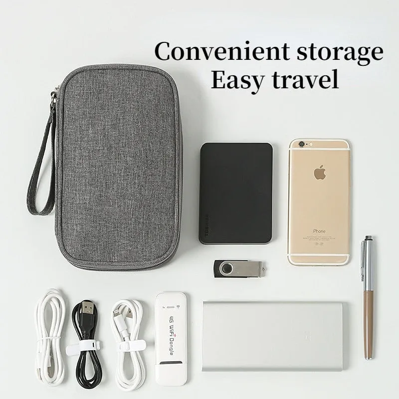 Data Cable Storage Bags  Portable Earphone Organizer Digital Gadget Carry Case Double Layer Digital USB Hard Disk Protection Bag