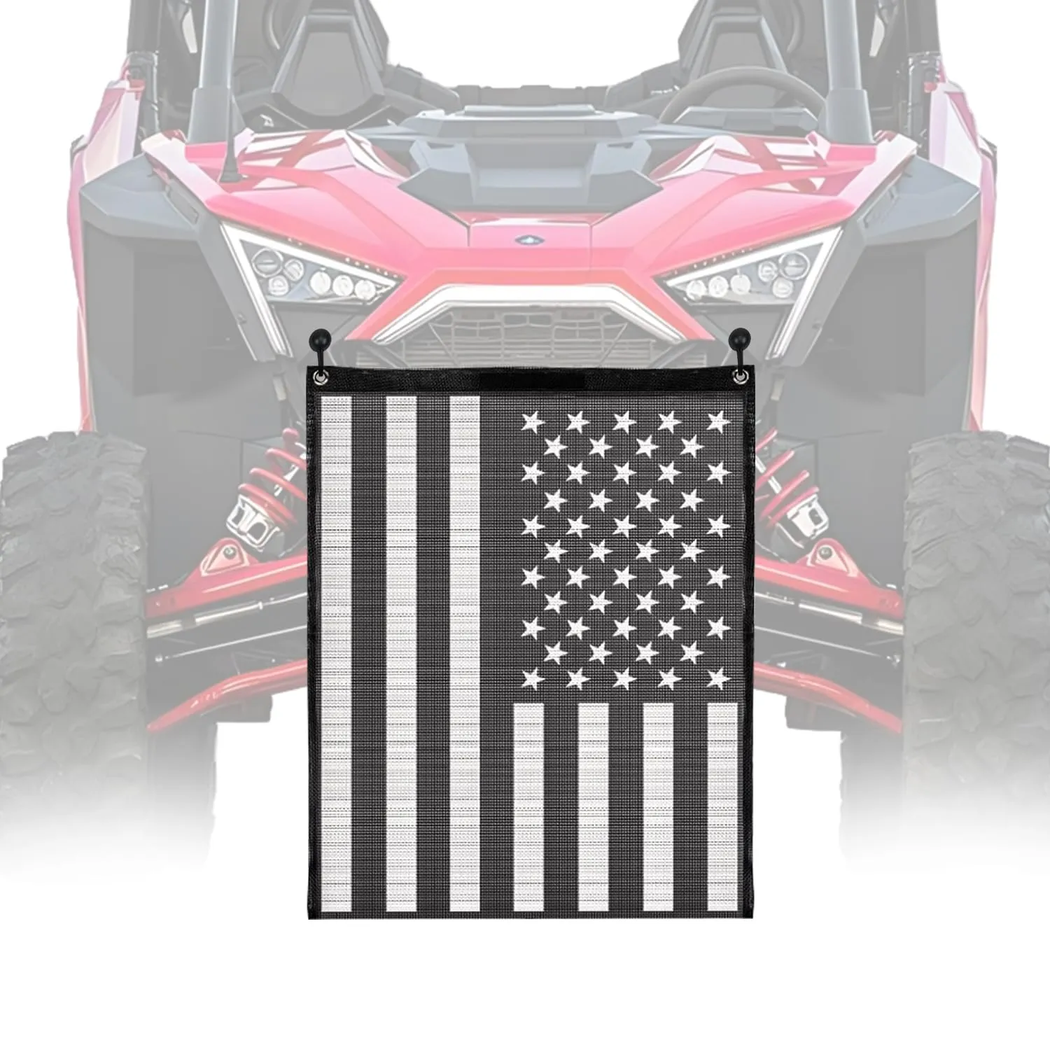 Dawnjaccee UTV ATV Trash Bag for Polaris RZR,Can-Am,CFMOTO, Kawasaki & Golf Carts,American Flag Mesh Storage with Magic Tape Closure(Accessories for Off Road)