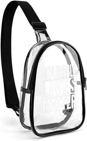 Deplorable Lives Matter Unisex Small Sling Bag Transparent Chest Pack Travel Hiking Crossbody Bag