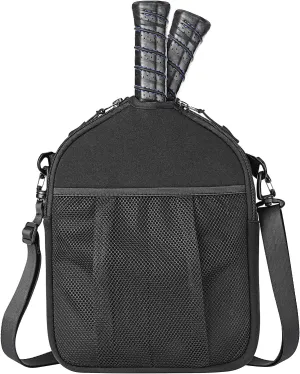 Desing Wish Neoprene Pickleball Paddle Cover with Hanging Loop Thicker Pickleball Paddle Protective Case Bag with Balls Mesh Pocket and Two Inner Pockets, Fits Most Pickleball Paddles
