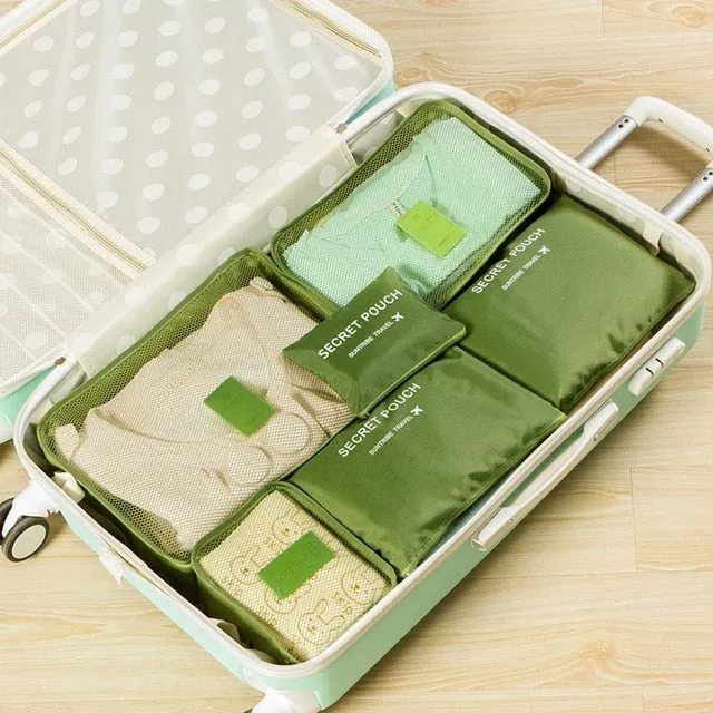 DLYLDQH Brand 6 PCS Travel Storage Bag Set For Clothes Tidy Organizer Pouch Suitcase Home Closet Divider Container Organiser