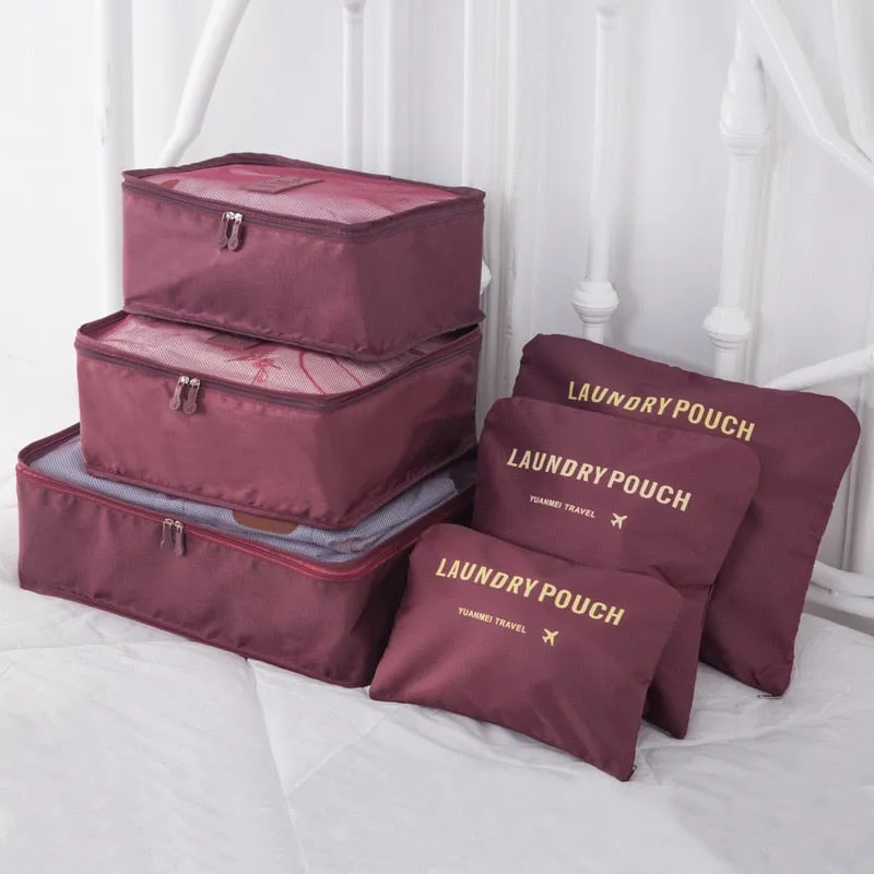 DLYLDQH Brand 6 PCS Travel Storage Bag Set For Clothes Tidy Organizer Pouch Suitcase Home Closet Divider Container Organiser