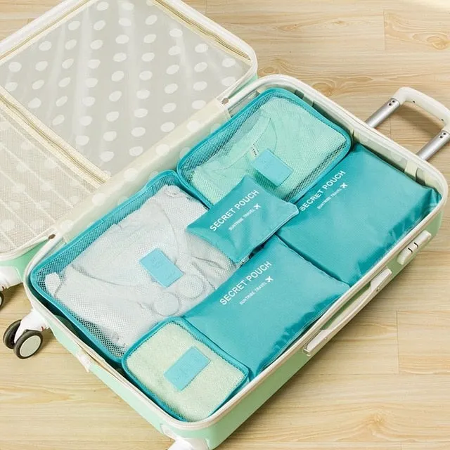 DLYLDQH Brand 6 PCS Travel Storage Bag Set For Clothes Tidy Organizer Pouch Suitcase Home Closet Divider Container Organiser