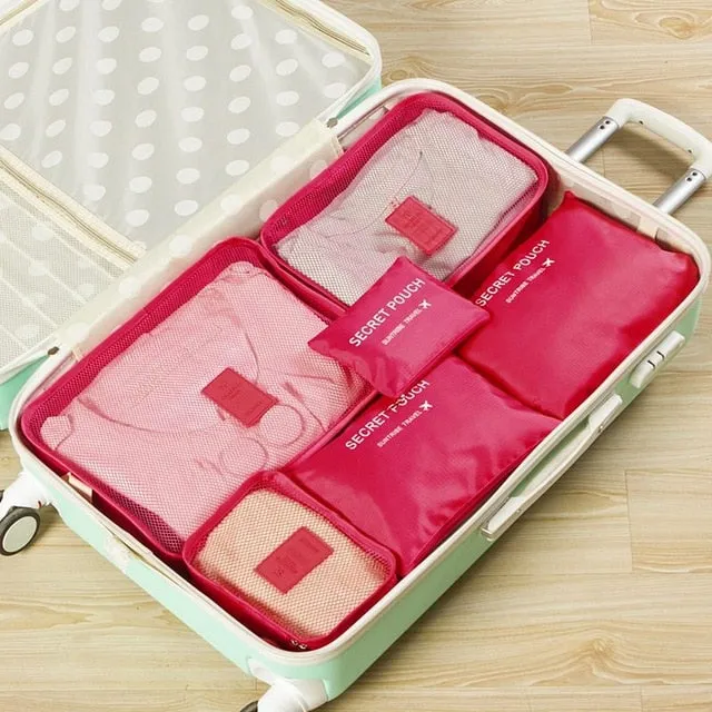 DLYLDQH Brand 6 PCS Travel Storage Bag Set For Clothes Tidy Organizer Pouch Suitcase Home Closet Divider Container Organiser