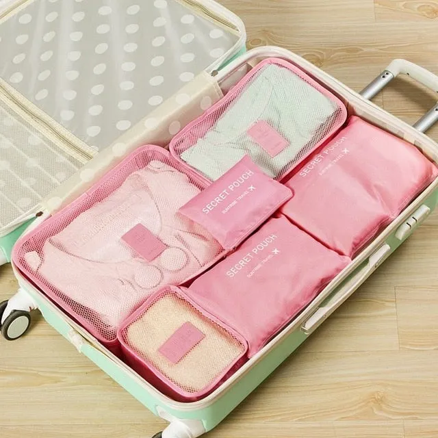 DLYLDQH Brand 6 PCS Travel Storage Bag Set For Clothes Tidy Organizer Pouch Suitcase Home Closet Divider Container Organiser